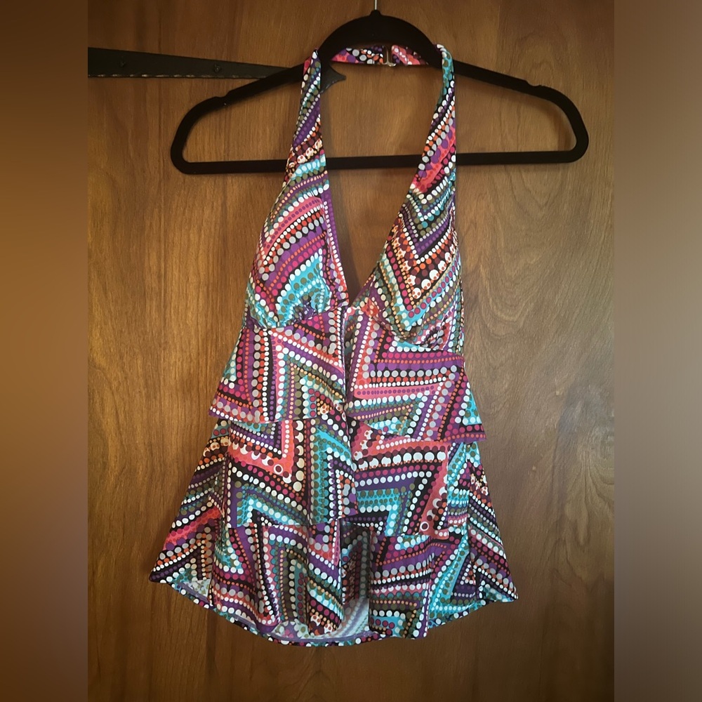 Swim suit top no brand size 12 multi color